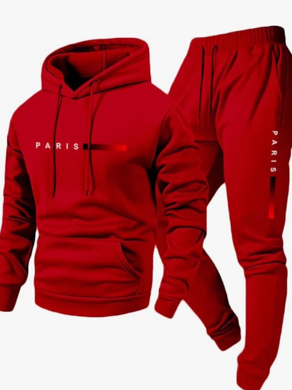 Burgundy, Red, Green, Royal Blue, & Light Blue 'PARIS' Hoodie & Jogger Sets - Picture 6 of 6